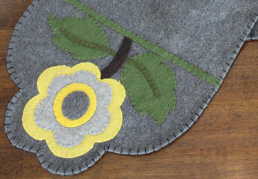 Yellow Flower Gray Table Runner 45 In TRGP1013 - The Fox Decor
